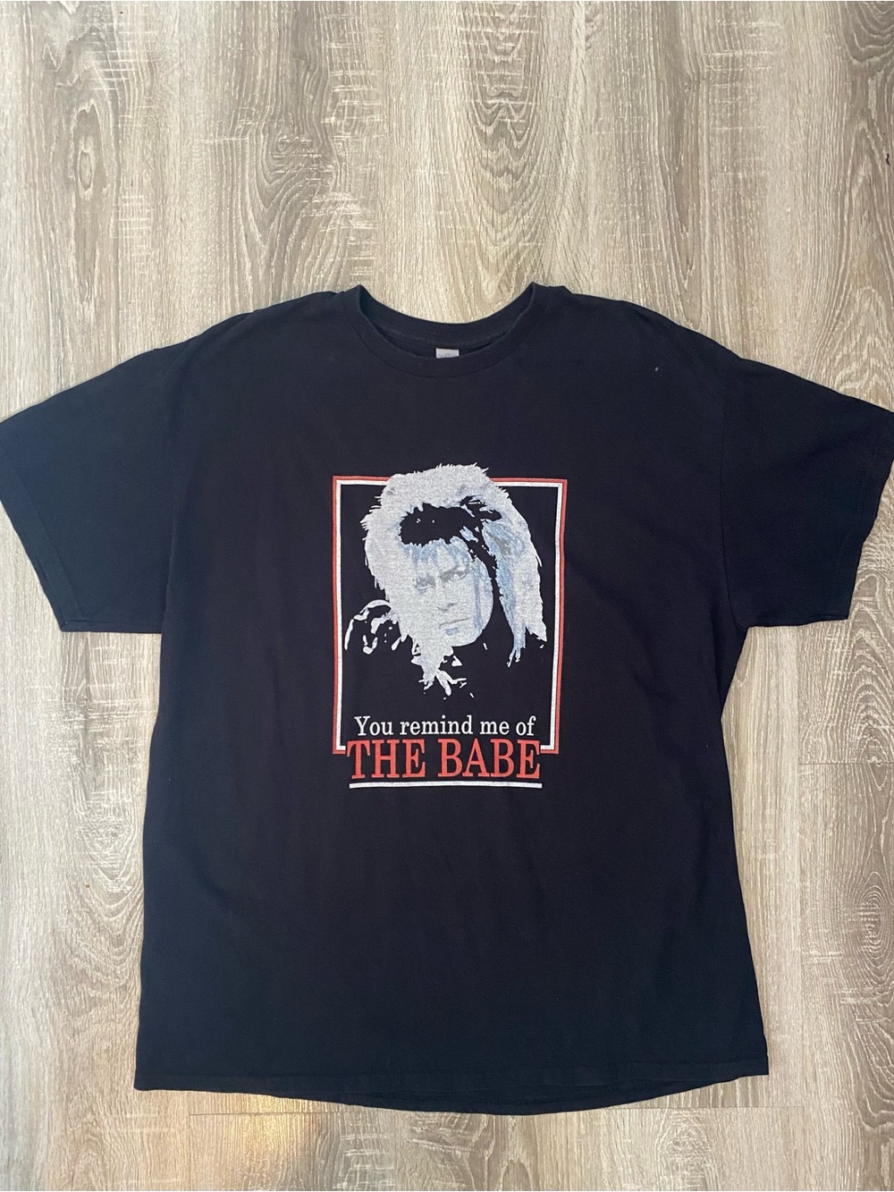 Black Graphic Labyrinth 'You Remind Me of The Babe' David Bowie Men's T‑Shirt